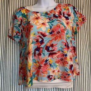 EVERLY, floral blouse, small, polyester, like new